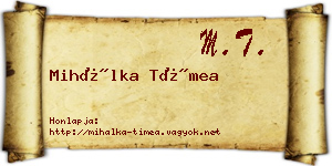 Mihálka Tímea névjegykártya