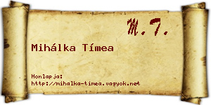 Mihálka Tímea névjegykártya